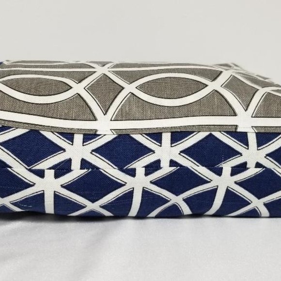 Handmade Navy & Grey Tote - Picture 2 of 3